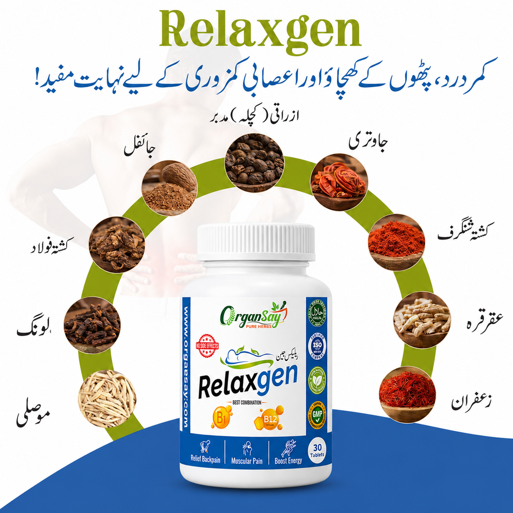 Relaxgen – Natural Stress Relief & Muscle pain (Tablets-30)