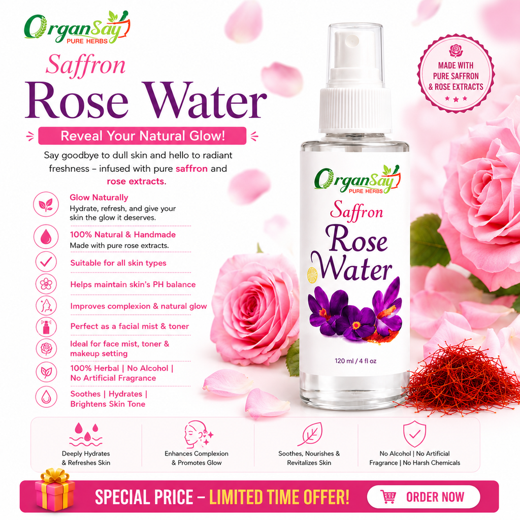 Rose Water With Saffron Glow Naturally