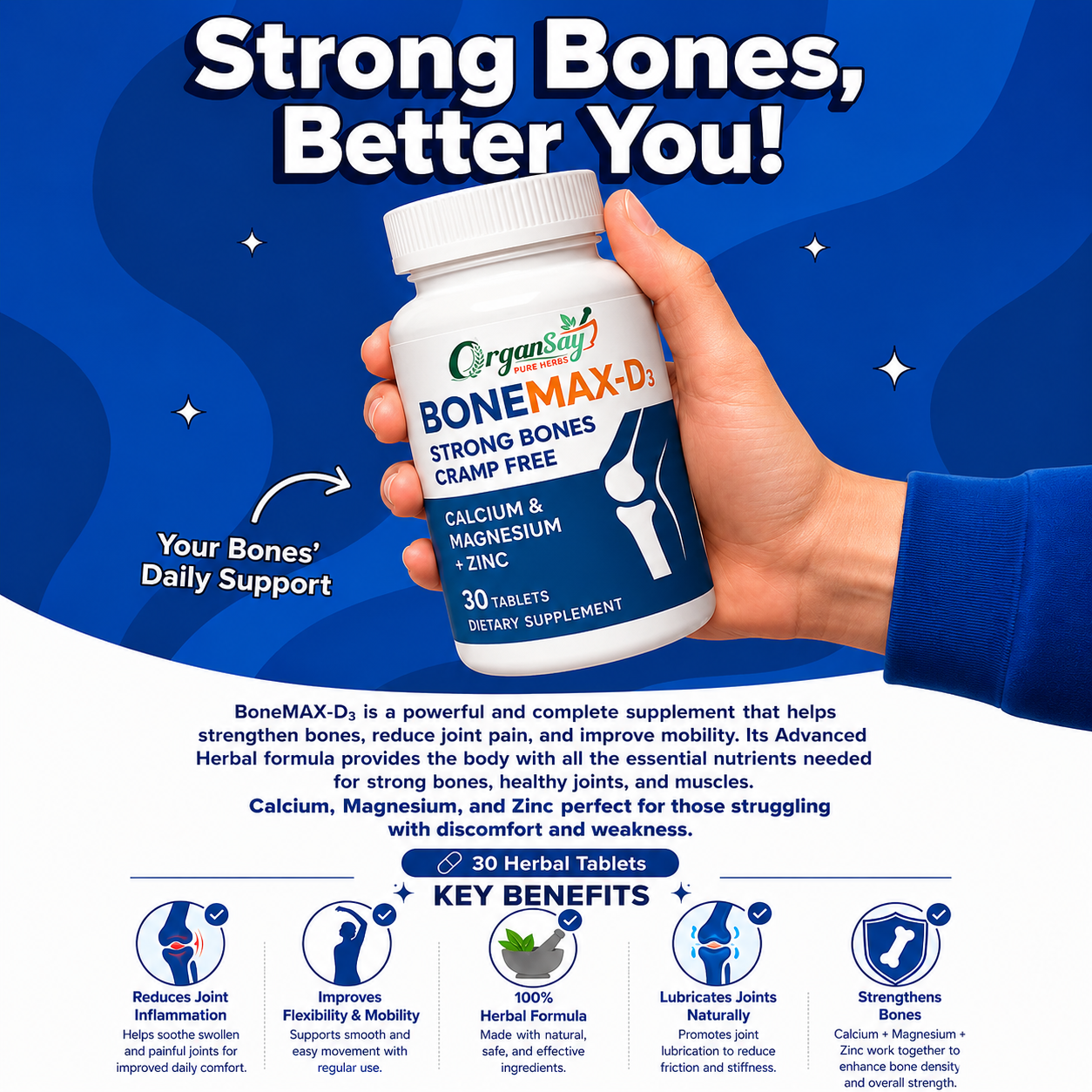 BoneMAX-D3 – Strong Bones & Joint Support Supplement