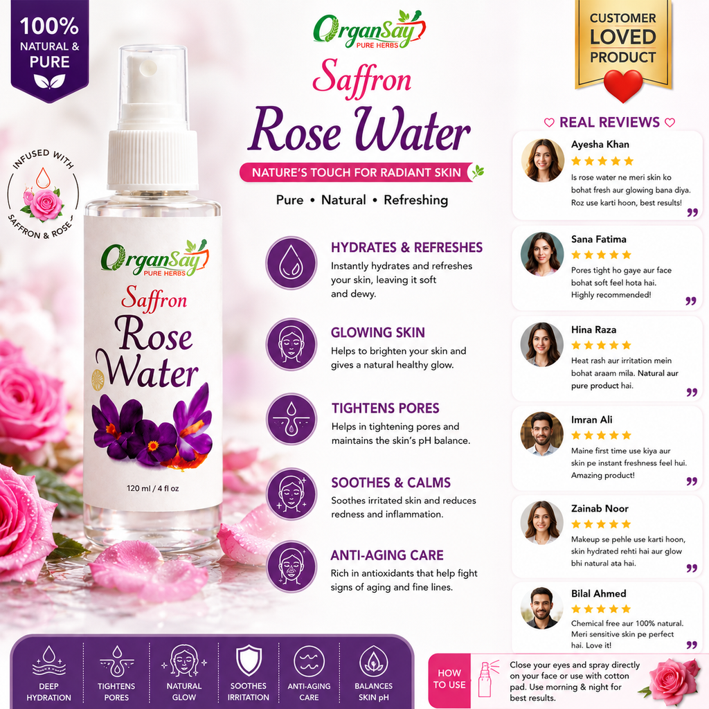 Rose Water With Saffron Glow Naturally
