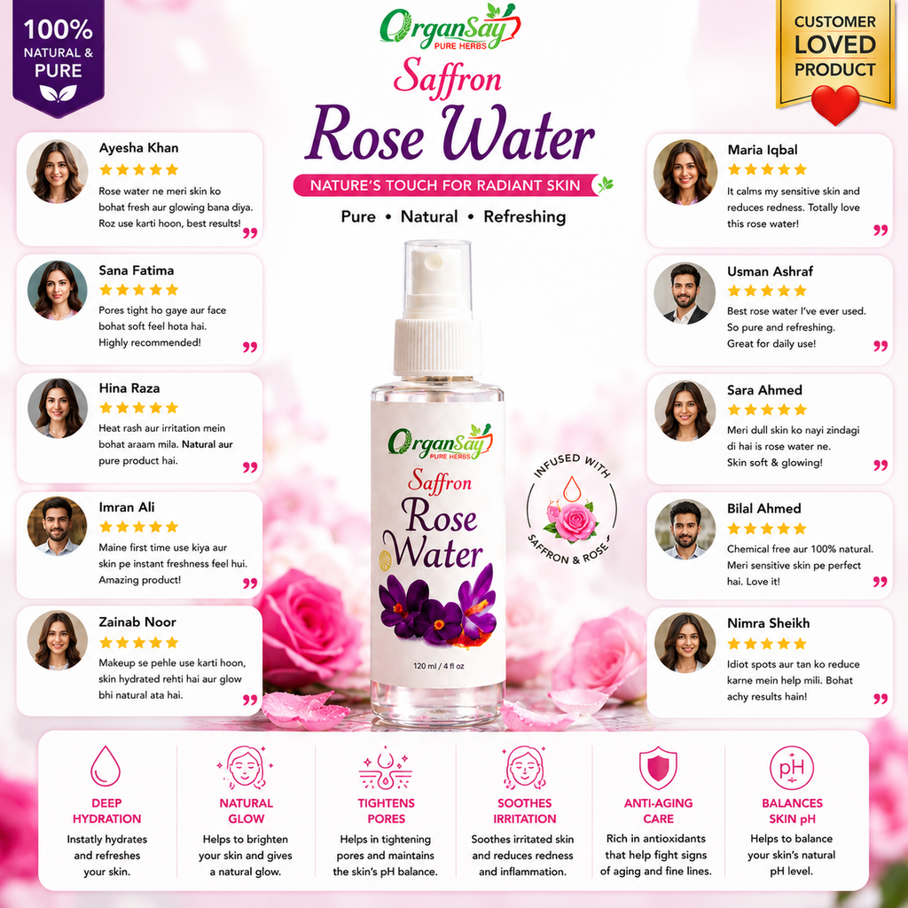 Rose Water With Saffron Glow Naturally