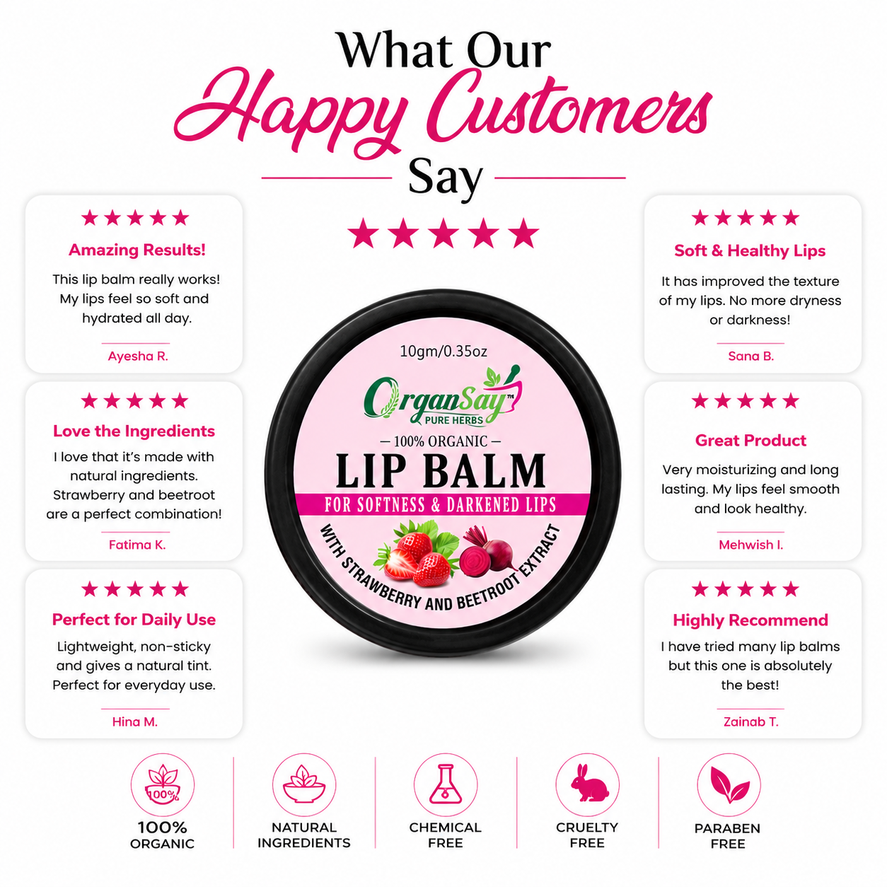 Lip Balm – Strawberry & Beetroot Extract